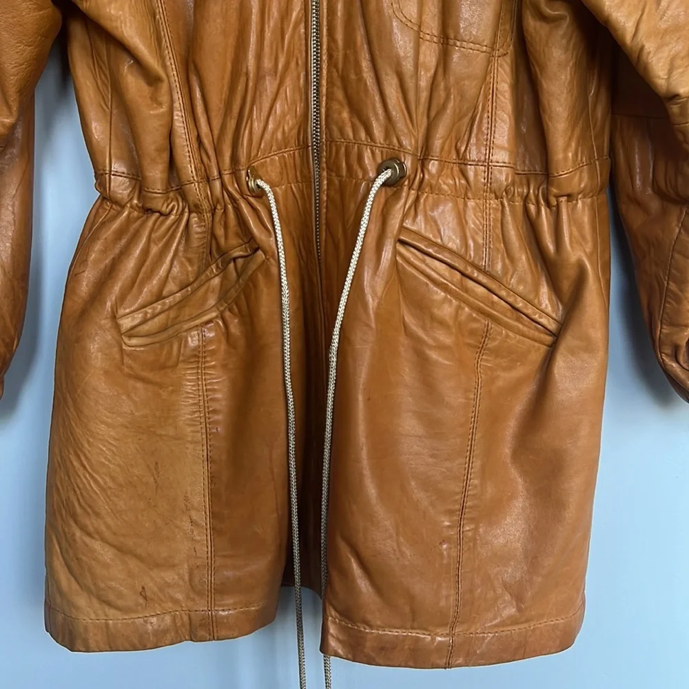 Vintage Damselle New York Brown Leather Jacket. Unisex XS (Wmns M) - Picture 4 of 8